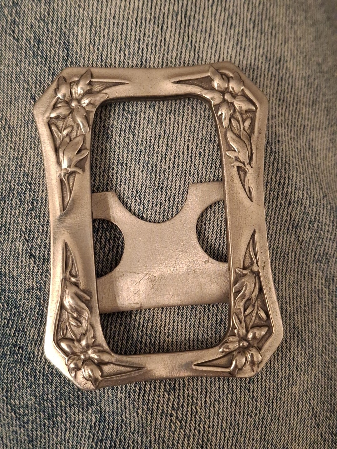 Elias Fine Pewter Art Nouveau Design 180L Belt Scarf Buckle Vintage HTF