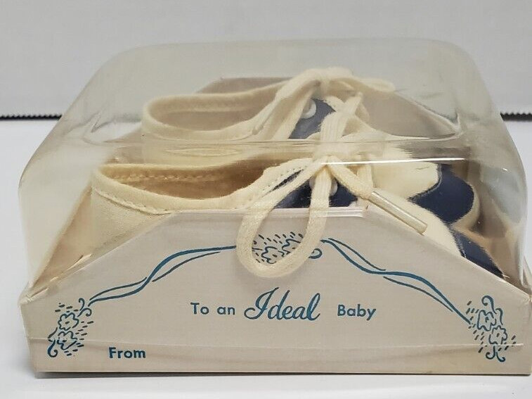 VTG Mrs Days Ideal Baby Crib Saddle Shoe Size 1 Style 30 Color Blue Original Box