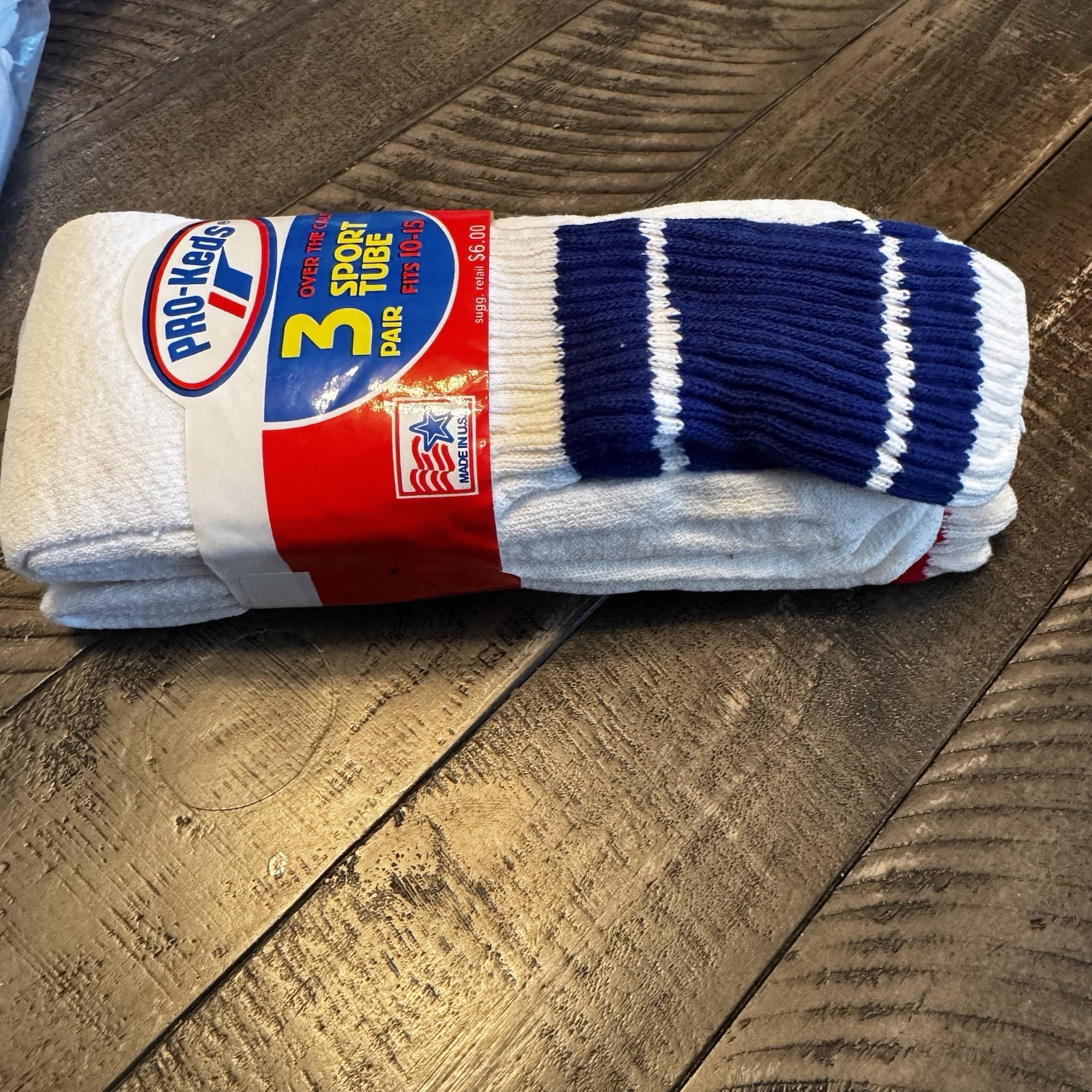 Pro-Keds Vintage Sport Tube Socks Stripes Socks Size 10-15 Set of 3 USA New