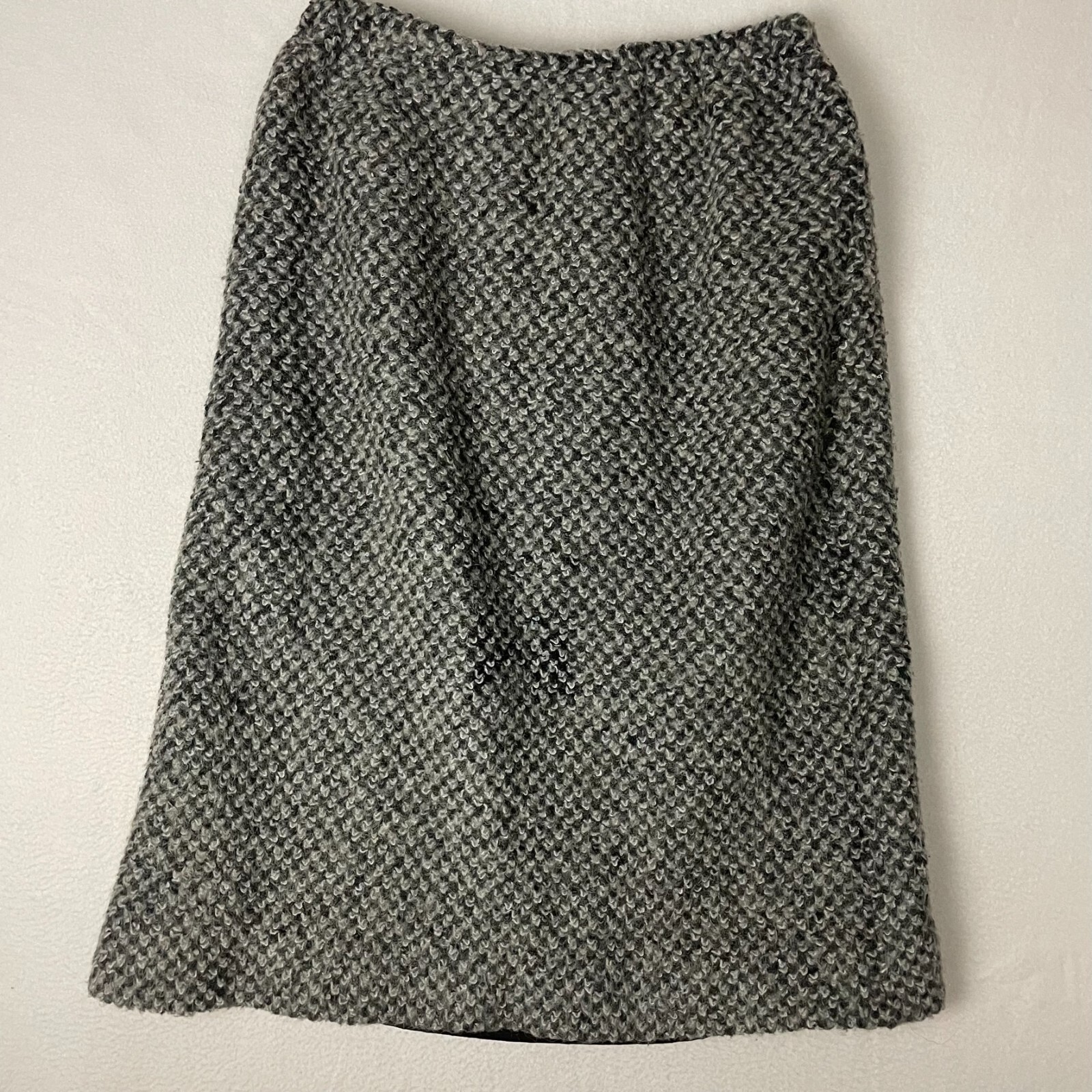 Vtg 70s MJ Seattle Womens XL Gray Mohair Wool Boucle A Line Skirt Made in USA