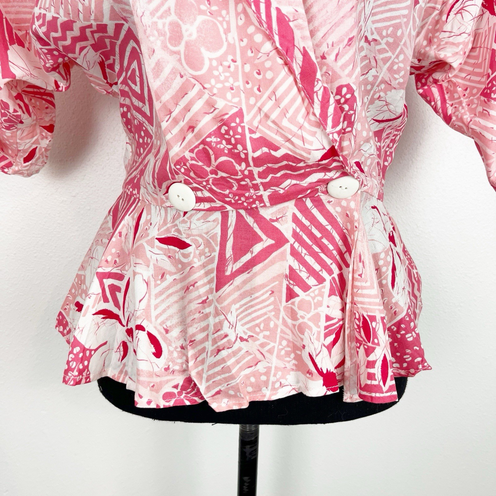True Vintage ‘Miss Oops’ Two Piece Skirt and Top Set Hawaiian Floral Dress 80s