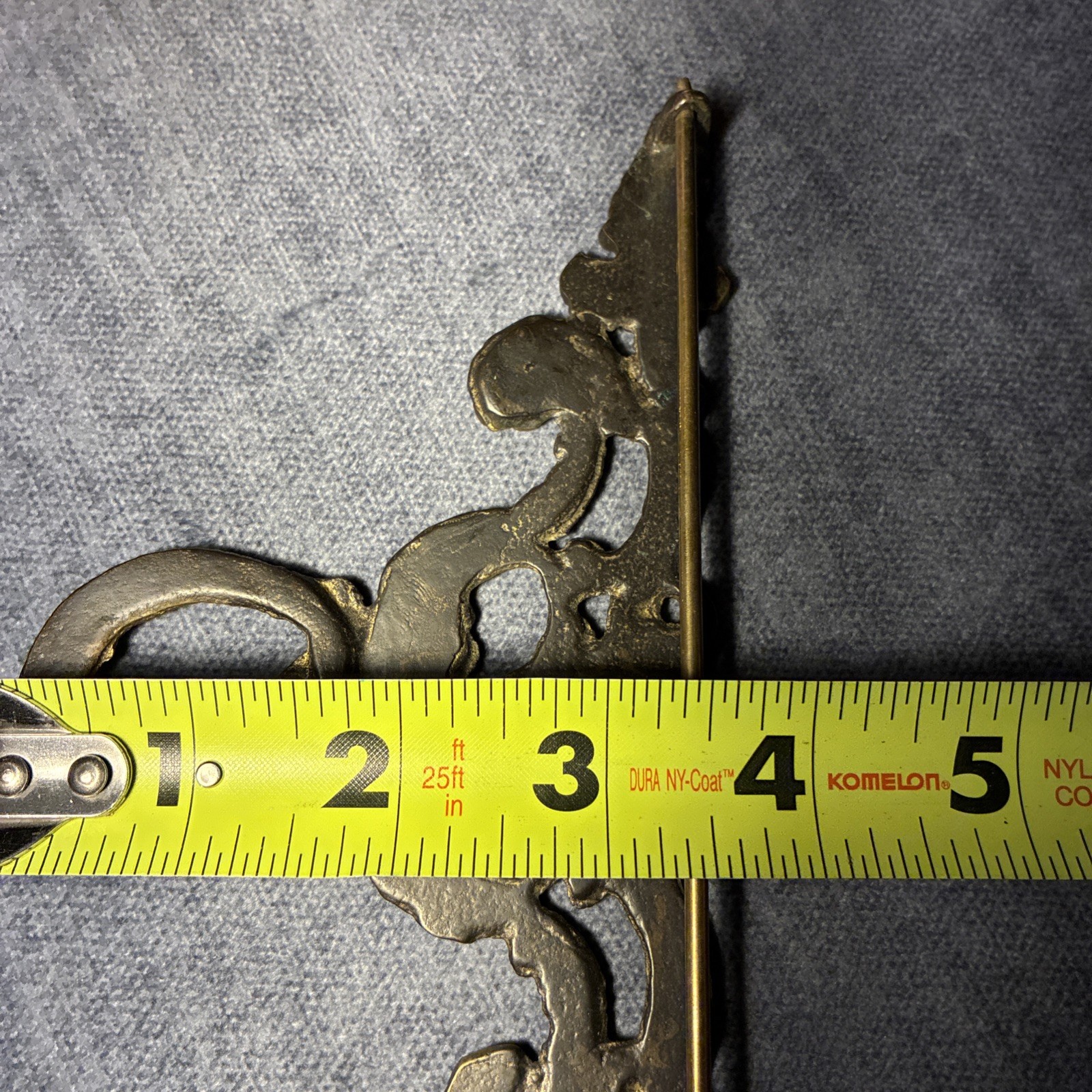 Vtg Pair Of Ornate Gold Brass Bell Pull / Tapestry Hangers Scandinavian Style