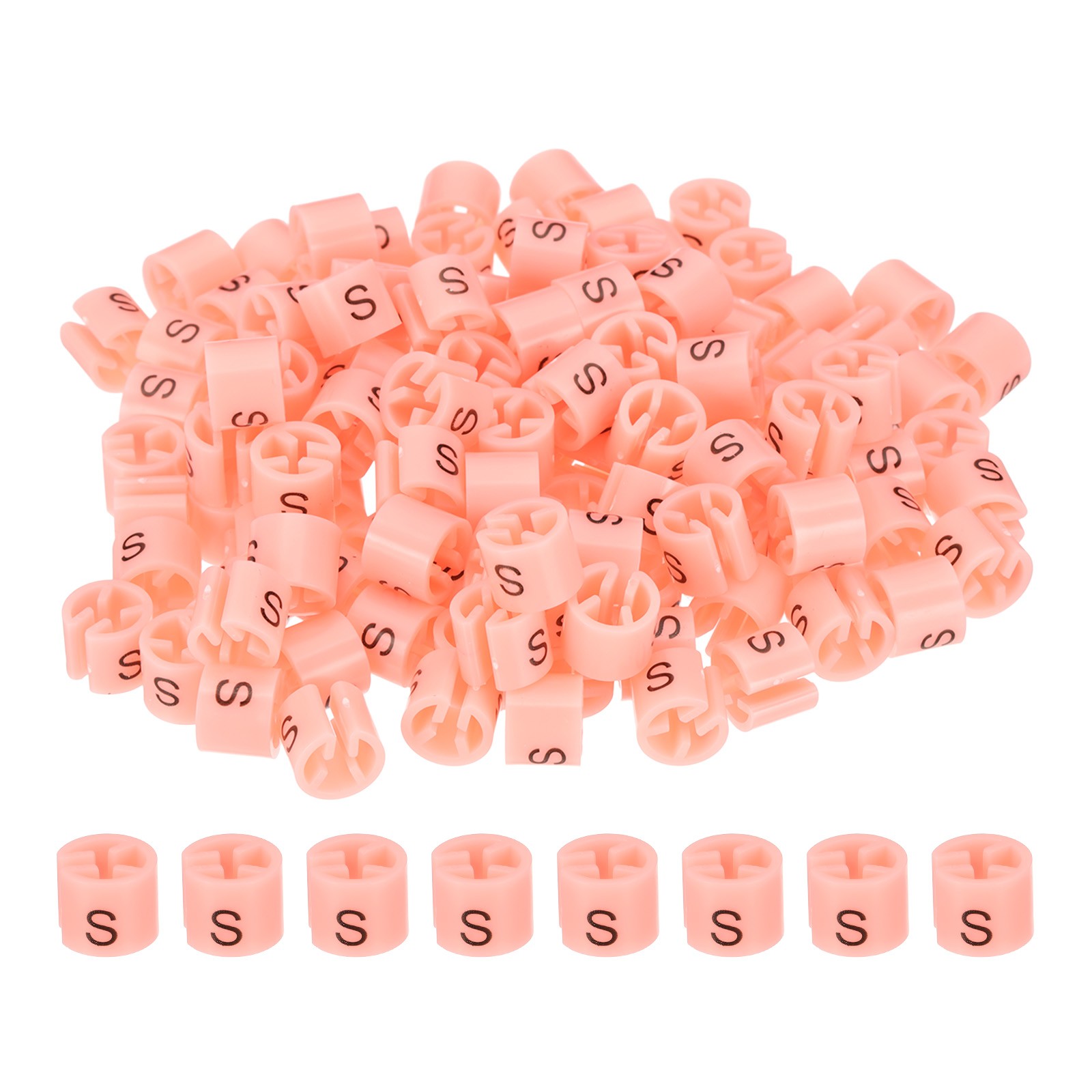 120 Pcs Clothes Hanger Markers, S Size Tag Fit 3mm Rod, Pink