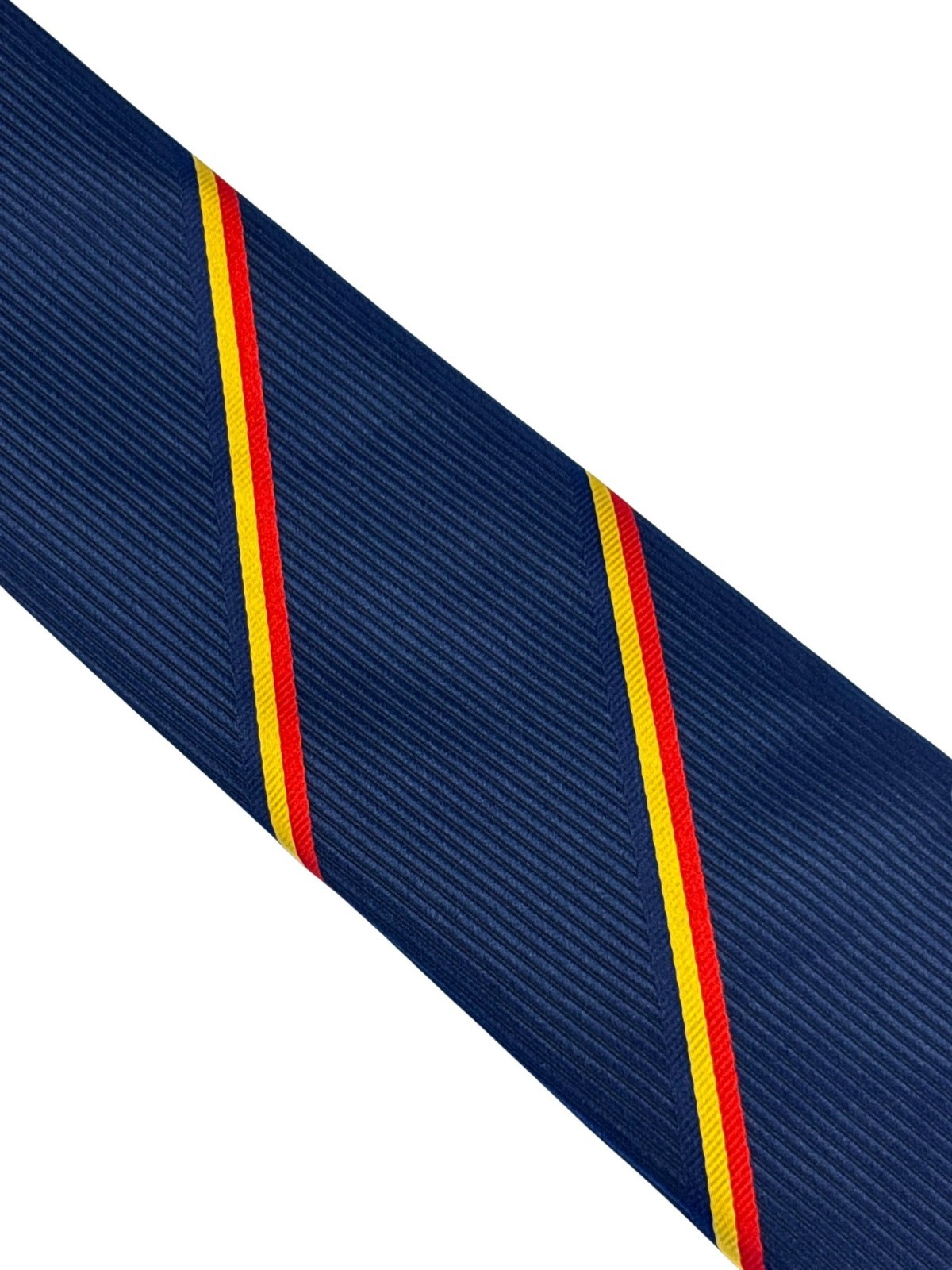 Mens Designer Tie Navy Romania Flag Blue Yellow Red by Frederick Thomas