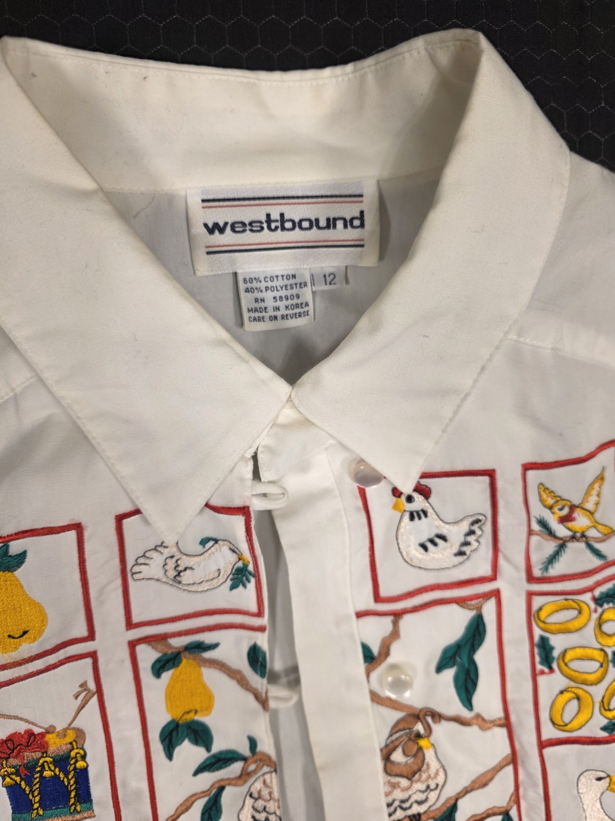 Westbound Vintage 1990s The Twelve Days of Christmas Size 12 60% Cotton, 40% Pol
