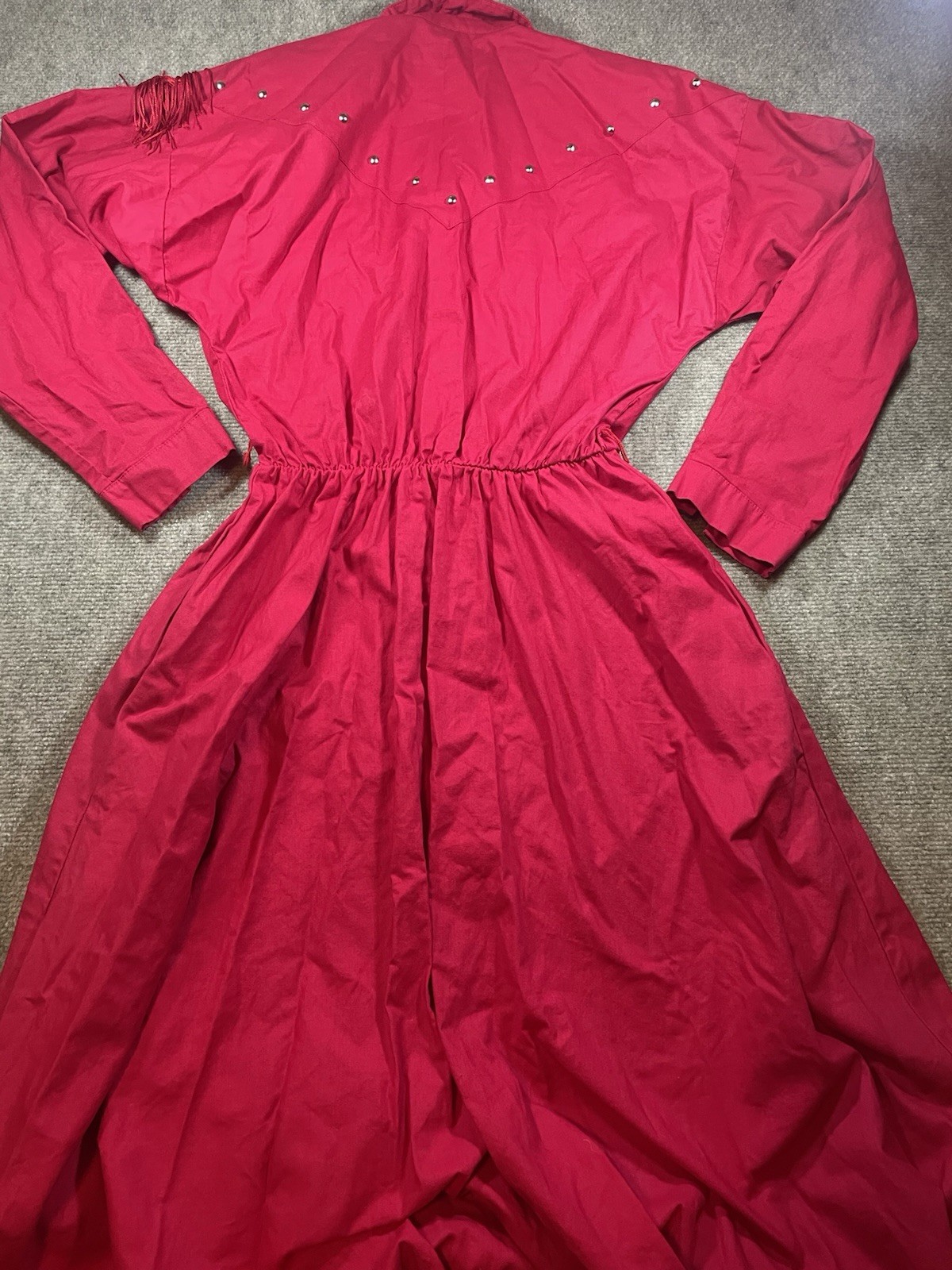 Sassa Vintage Red Western Fringe Dress S