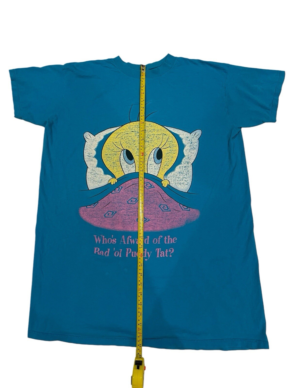 Looney Tunes Tweety Bird Vintage T Shirt Blue Unisex Adults One Size GUC
