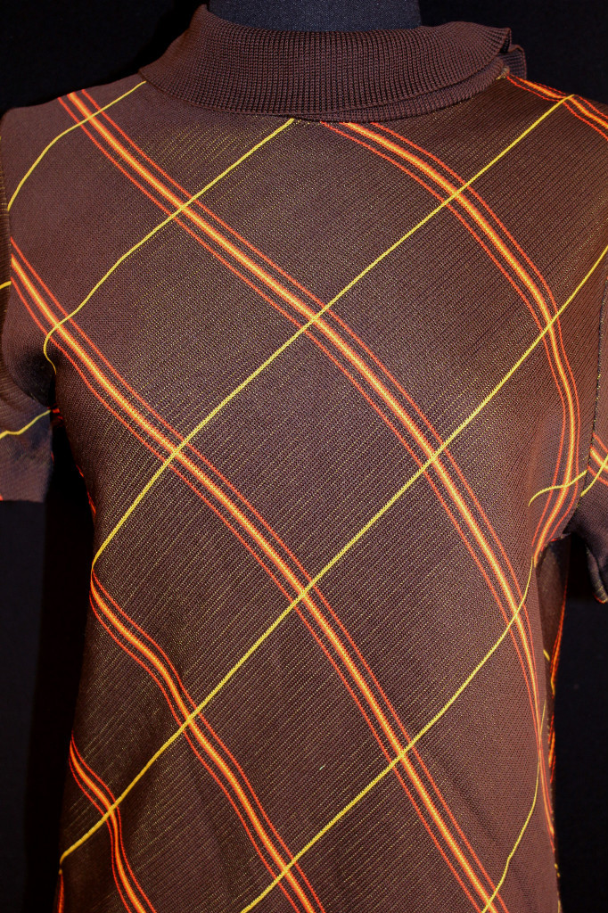VINTAGE DEADSTOCK 1970’S BROWN STRIPED CLASSIC DRESS 6