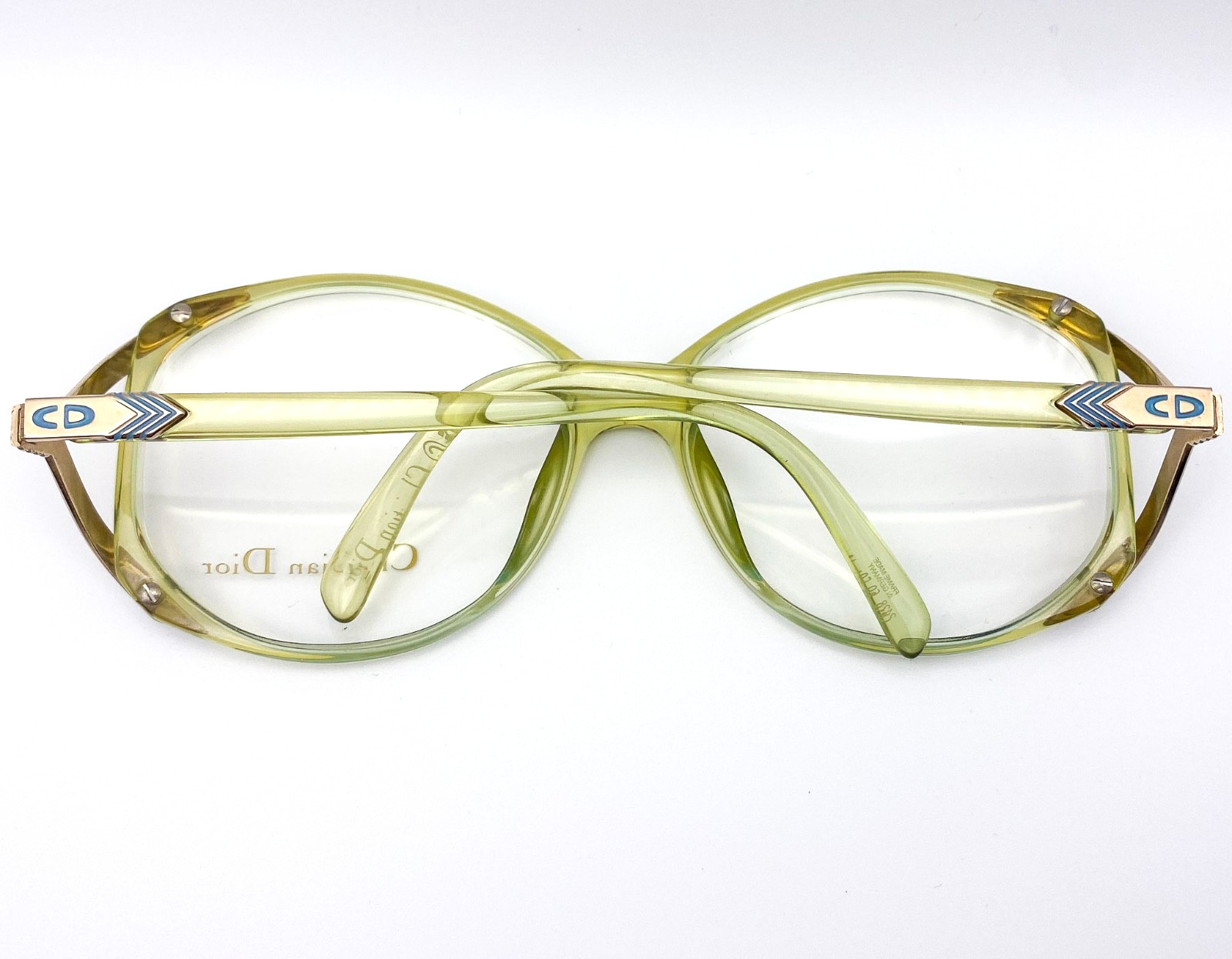 Women’s Christian Dior Vintage 1980s Green Oversized Optyl Eyeglasses NOS Frames