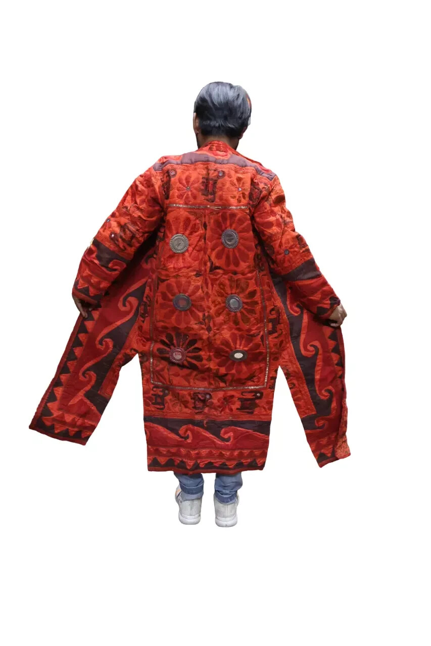 Long embroidered Handmade Coat / Embellished jacket / banjara jacket / Boho