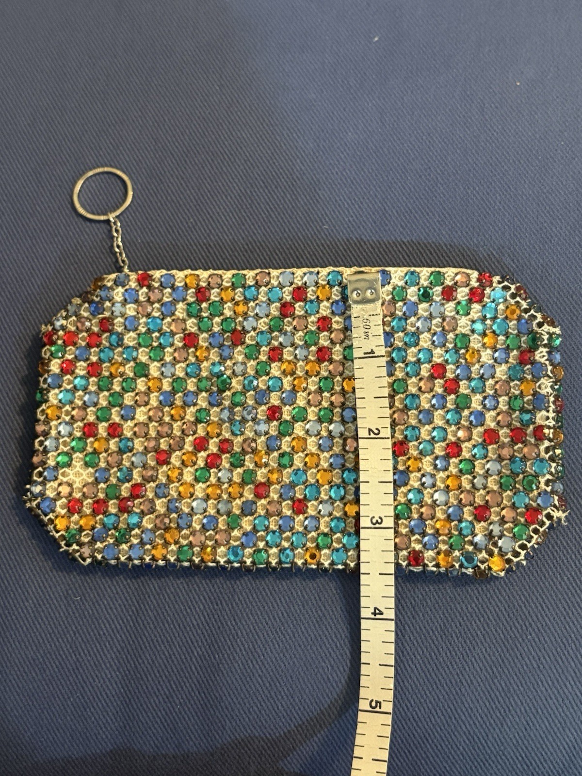 Antique Vintage Made In Czechoslovakia Rhinestone Encrusted Zip Clutch Czech