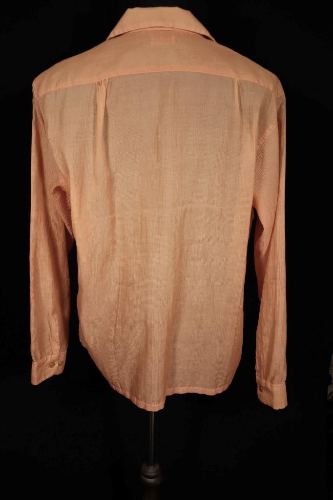 Rare Collector’s Vintage 1940’s Burnt Orange Waffle Nylon Shirt Large Exc Cond