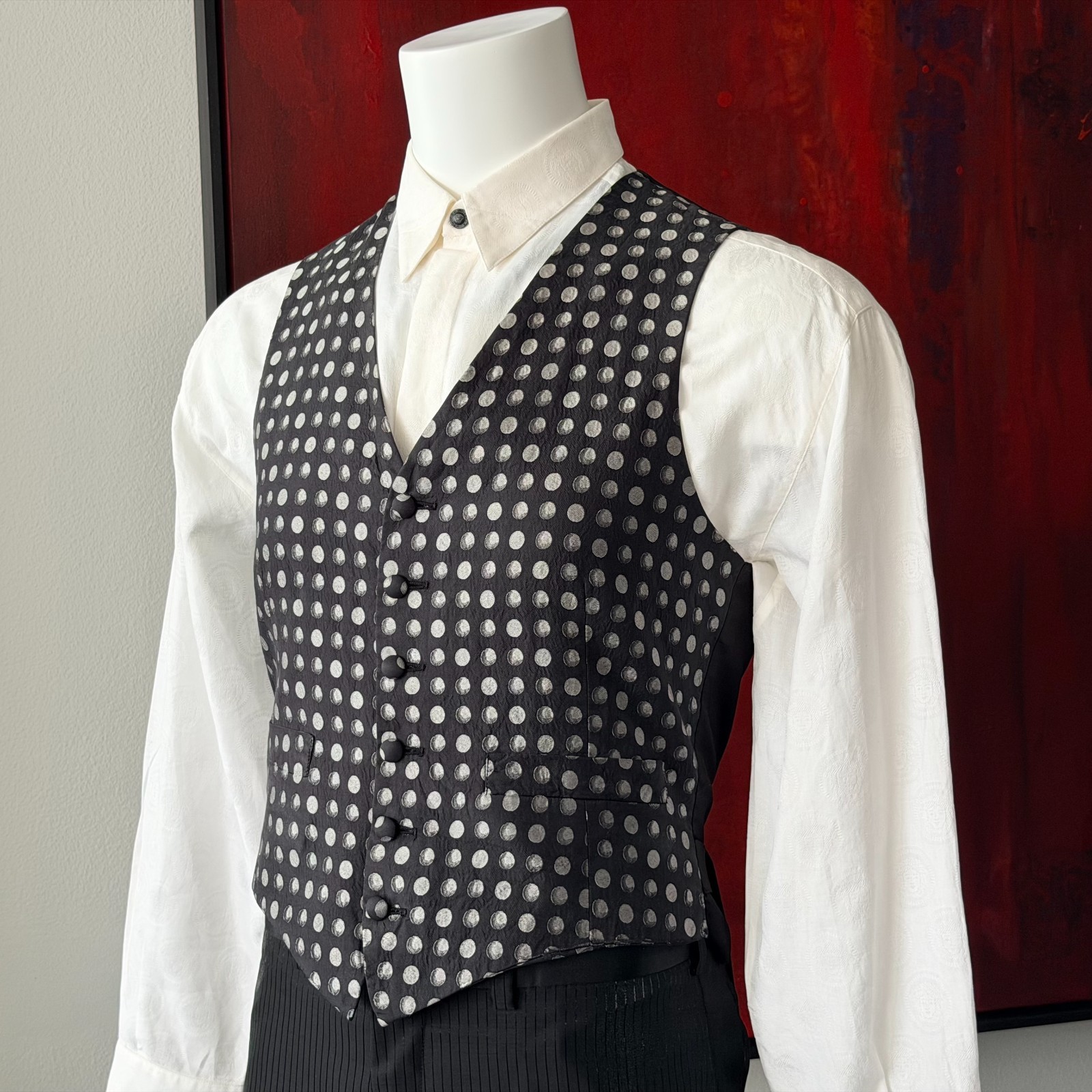 MOSCHINO CHEAP and CHIC silk vest Moon phases size 50 from 1990s