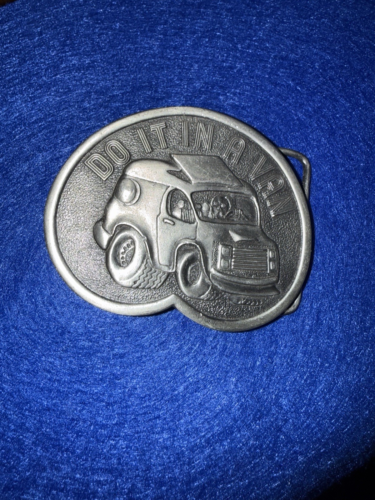 DO IT IN A VAN Belt Buckle Bergamot Brass Works R-38 USA Vintage 1976 vanfest