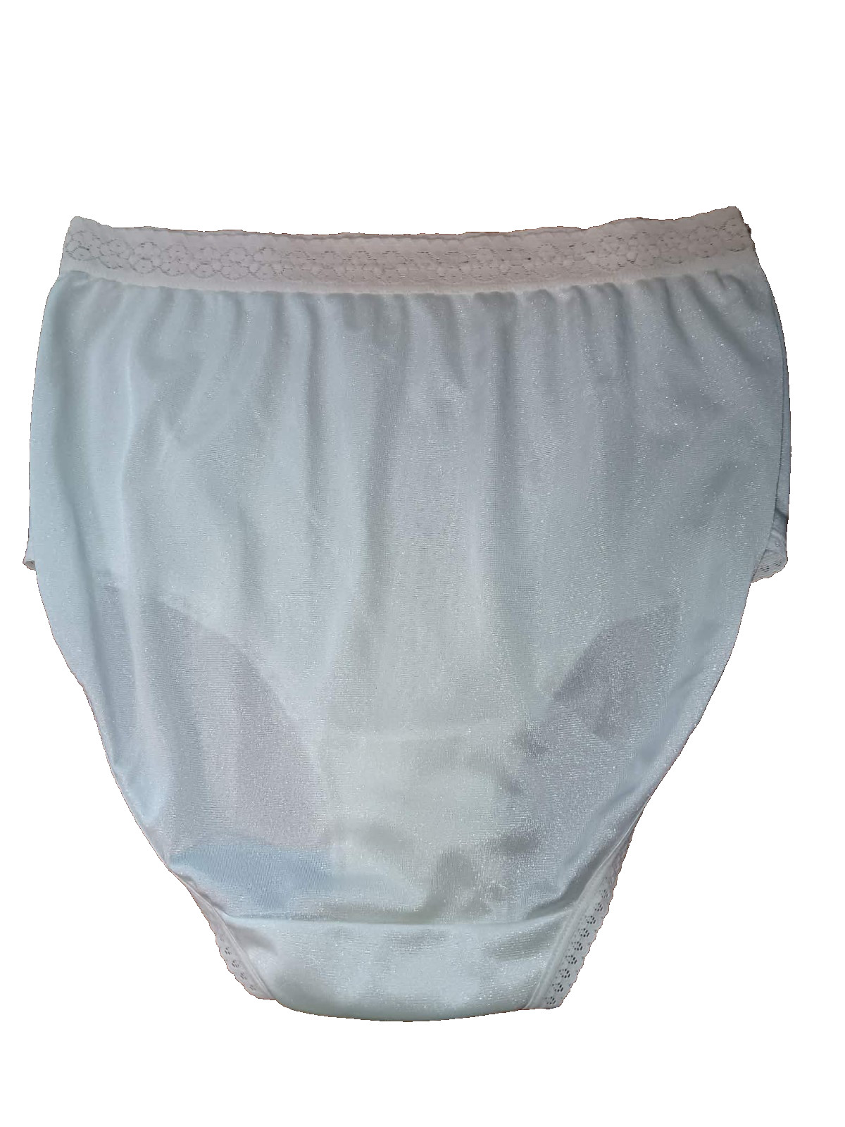 VTG Fruit of the Loom Nylon Panties Sz 6 Mint Green High Cut Brief Silky Granny