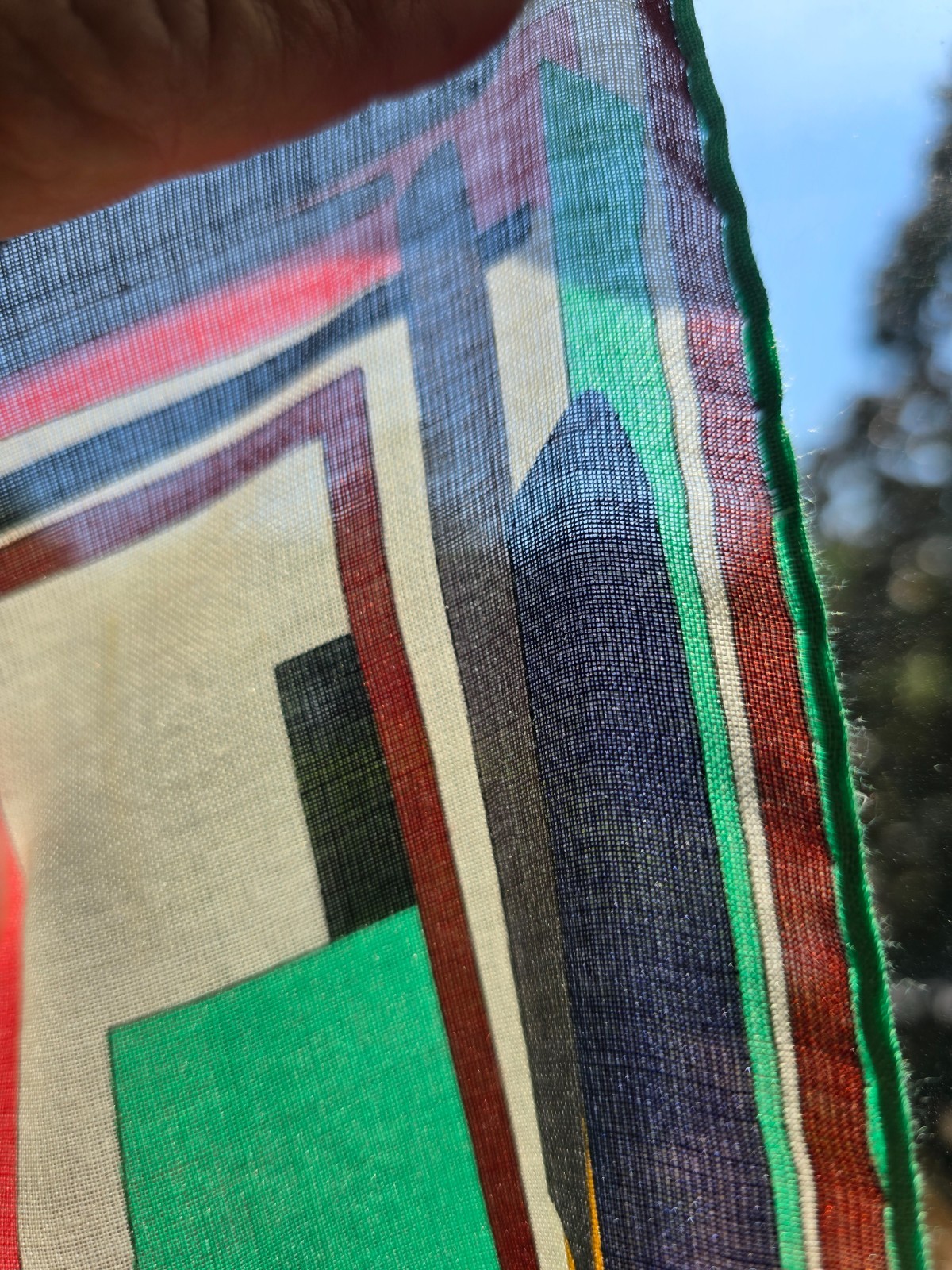 Vintage Emilio Pucci Firenze Silk Voile Abstract Geometric Long Scarf / Shawl