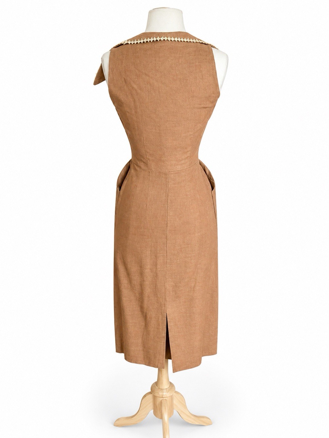 1950s Vintage Brown Dress Pencil Skirt Rockabilly Paramount Studios 50s