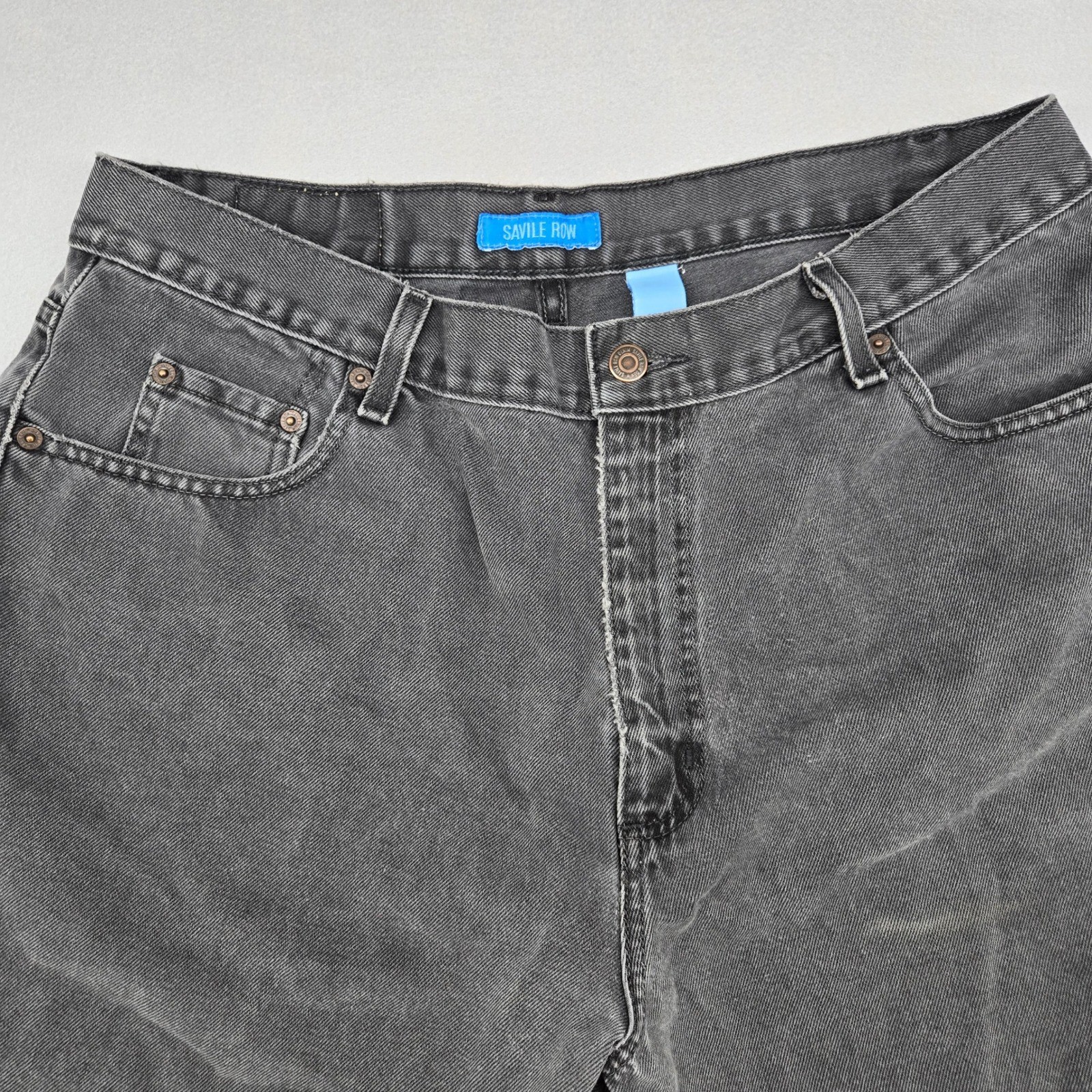 Savile Row Vintage Black High Rise Straight Leg Jeans 38×30 (Measures 37×28.5)
