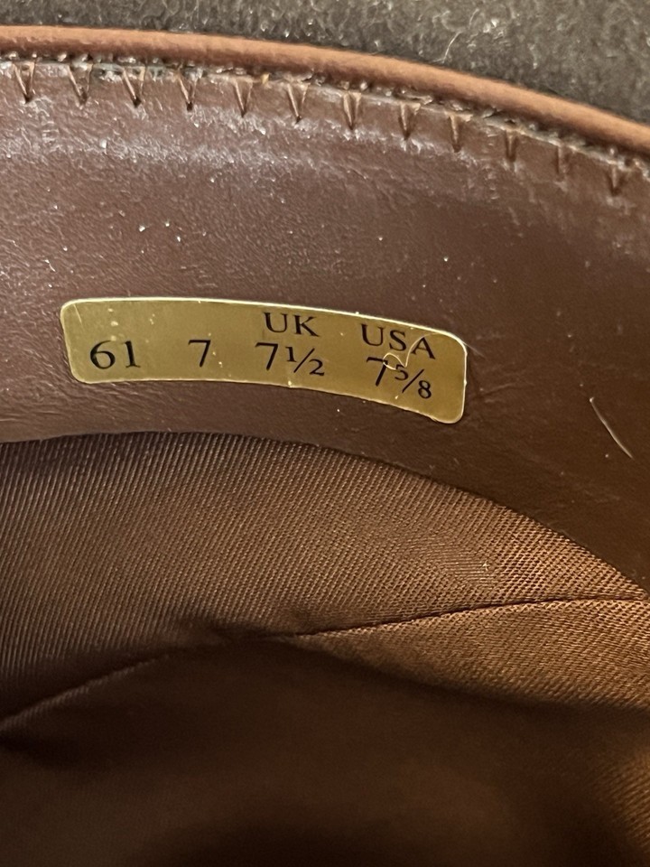 Vintage Borsalino Qualità Superiore Fur Felt Fedora 7 5/8 Brown Italy