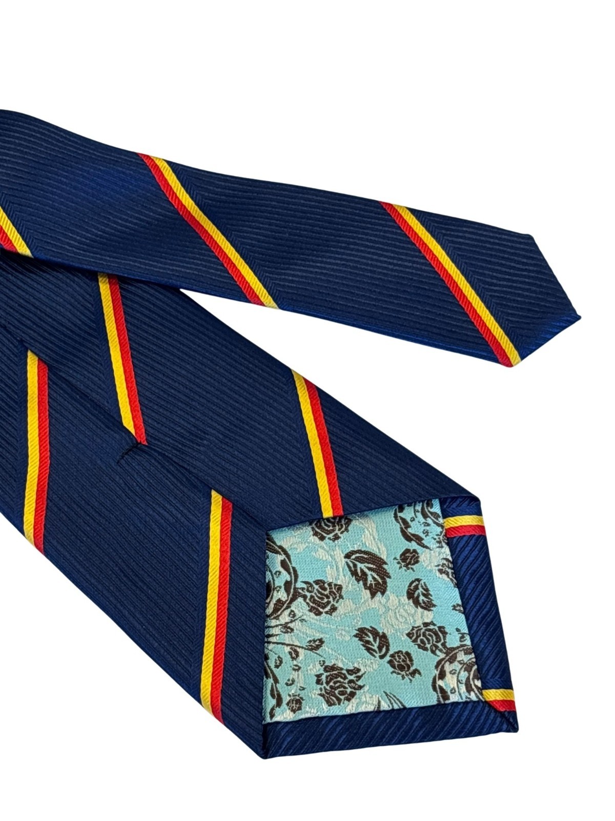 Mens Designer Tie Navy Romania Flag Blue Yellow Red by Frederick Thomas