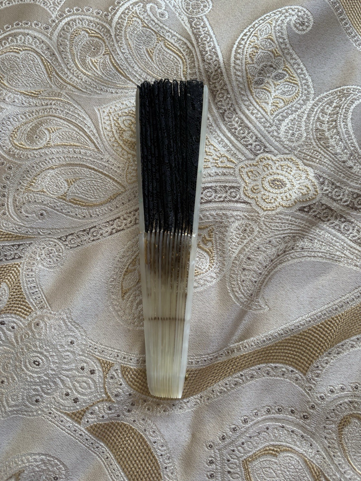 BELIEVE to be Art Nouveau Hand Fan Lace / Mother of Pearl
