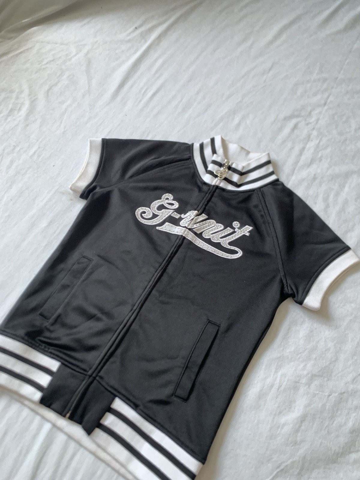 G-Unit Womens Vest M Vintage 2000s Y2K Rhinestone Letterman Collar Rare 50 Cent