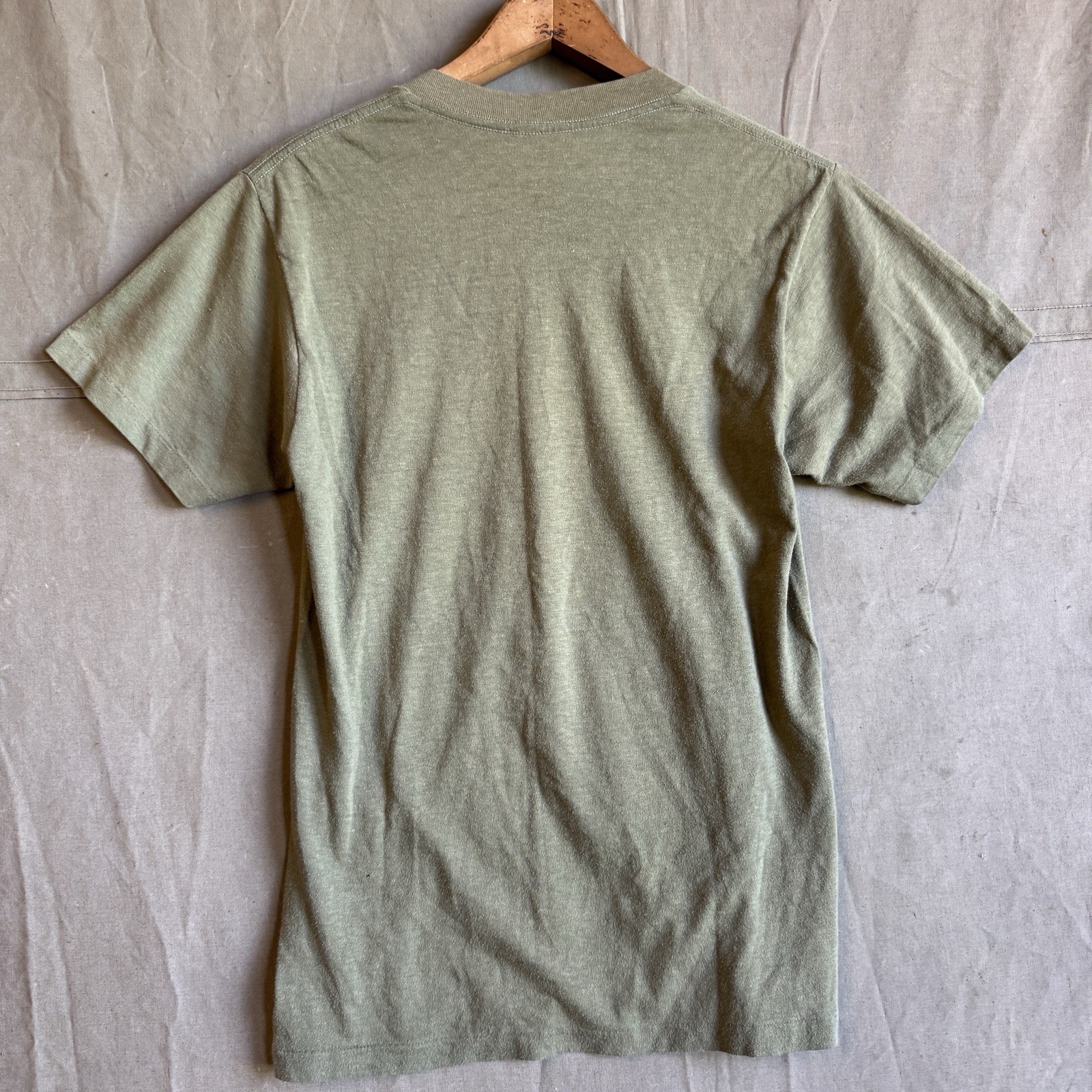Vintage 80s Face US Army Face Death Single Stitch Military Skull Shirt Small