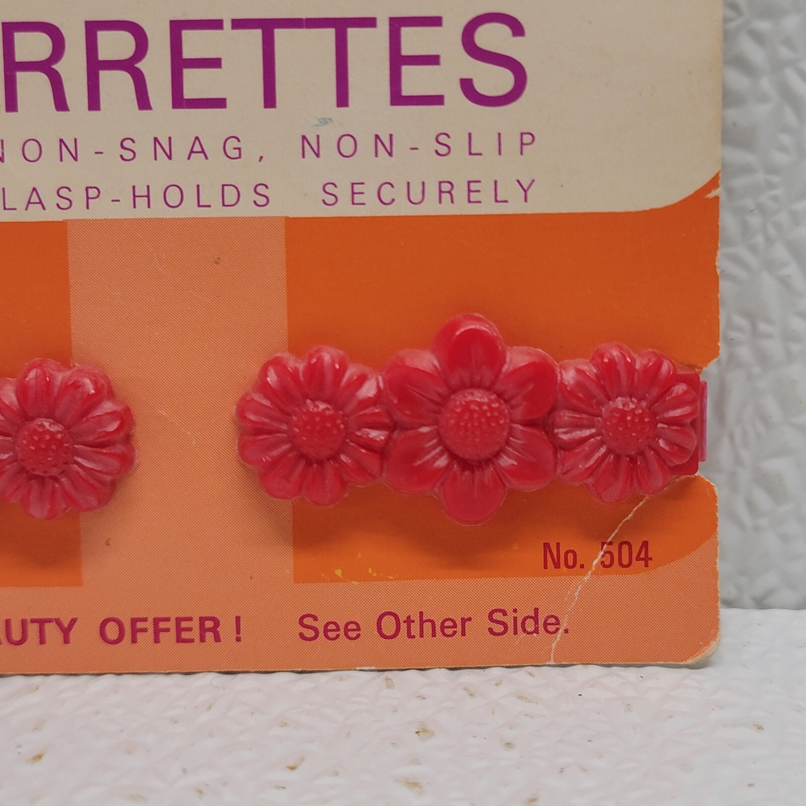 Vintage Tip – Top Little Miss Plastic Barrettes Multicolor – Original Package