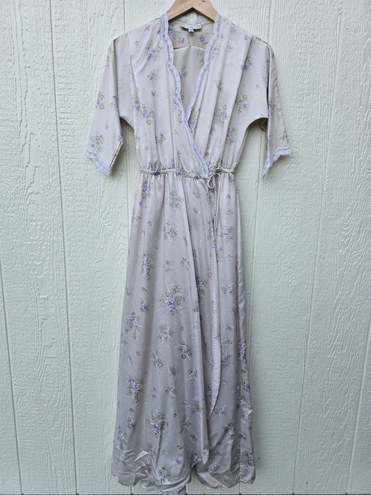 Vintage 70s/80s Christian Dior Lingerie Peignoir Set Union Made Saks ILGWU S