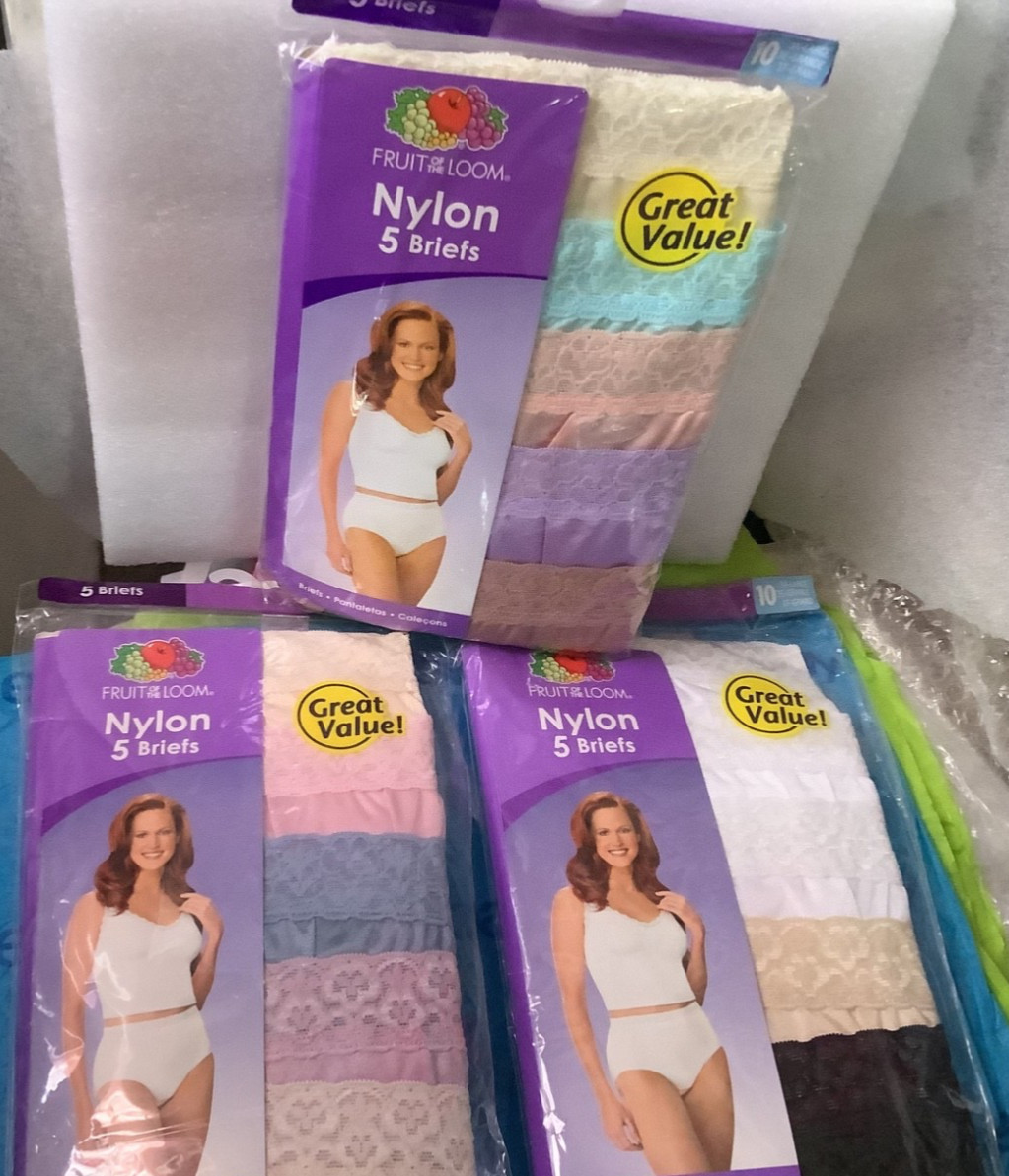 Vtg 2008 Fruit of the Loom 5 Briefs Size 10 (3X) New Sealed Multi Color ONE Bag!