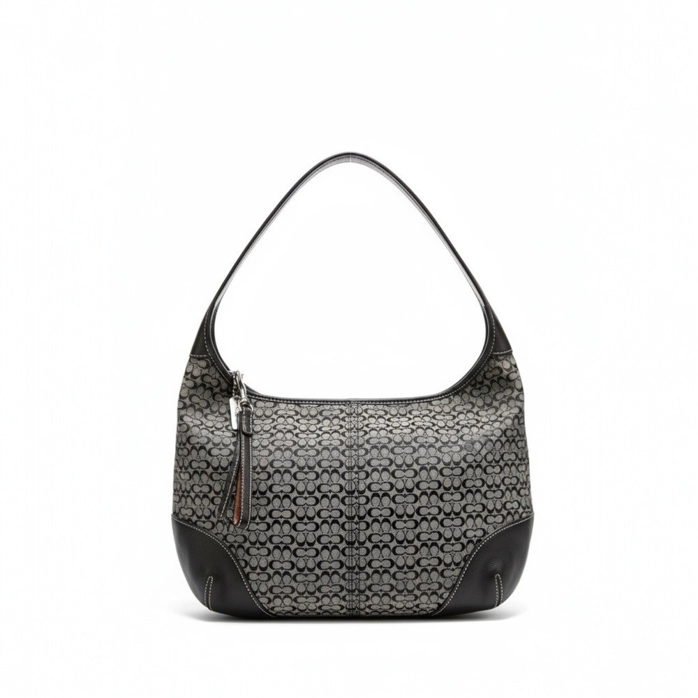 Vintage Coach Black and Gray Hobo Bag