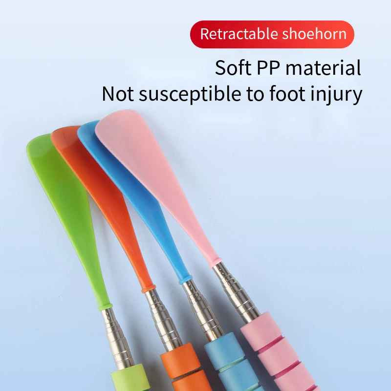 Extendable Metal Shoe Horn 30–71cm Long Handle Shoehorn for Elderly Pregnant