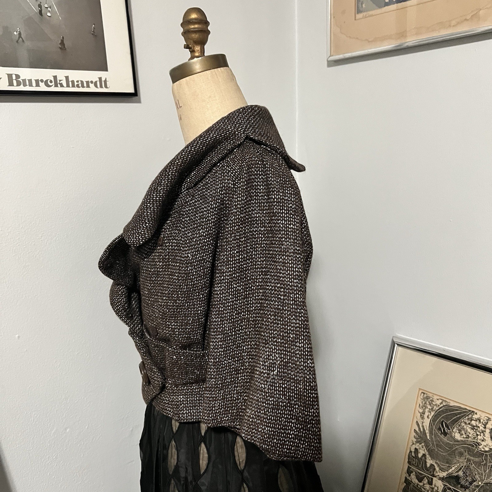 1950s Christian Dior New York New Look Brown Wool Rare Vintage Antique Jacket