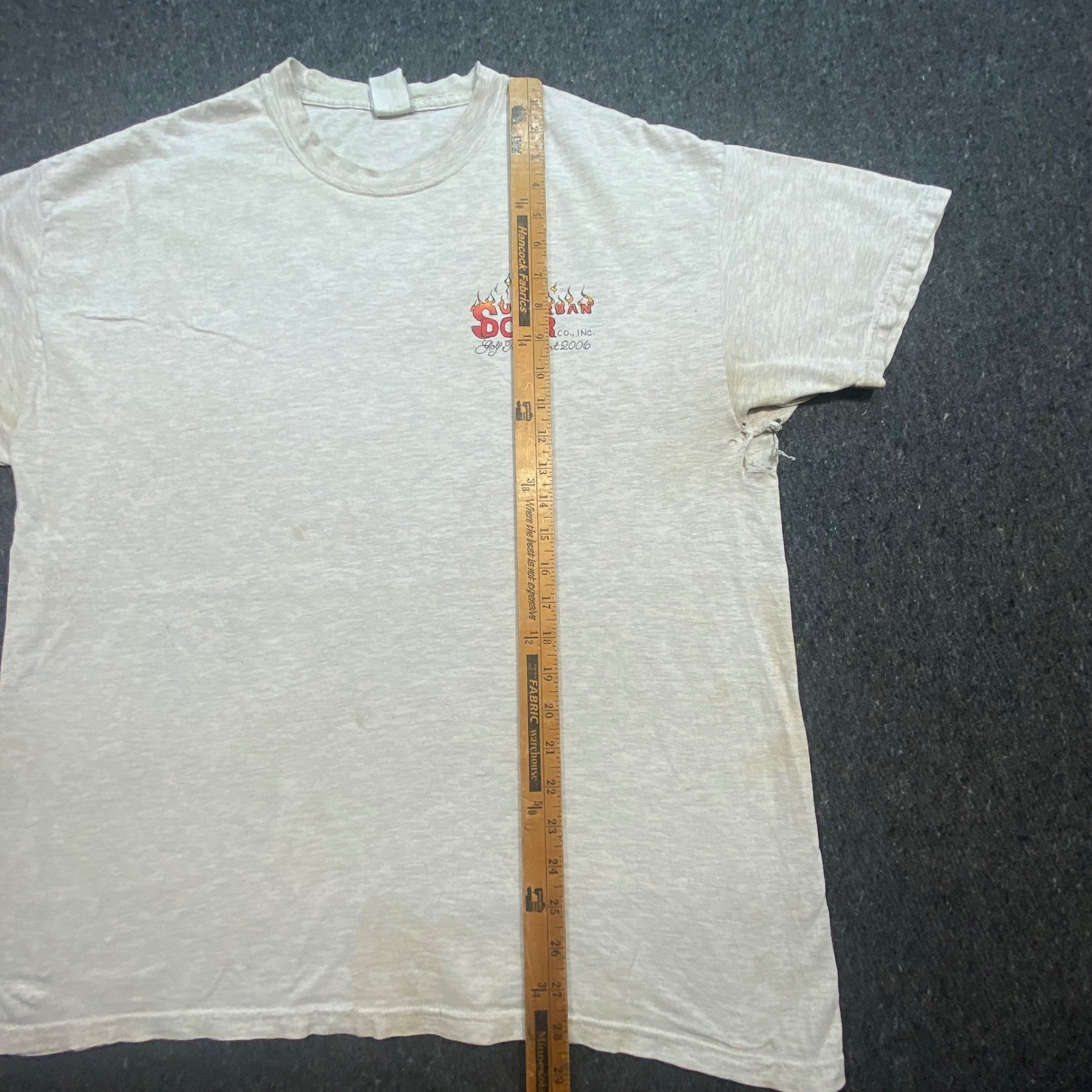Hanes Vintage Y2K Mens XL Golf Tournament 2006 Graphic Tee Heather Gray T-Shirt
