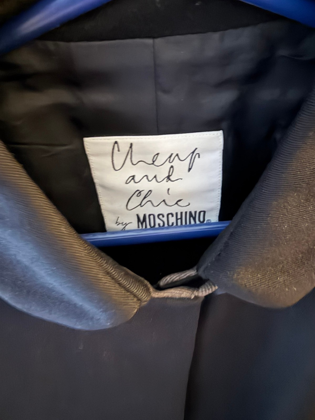 CHEAP and CHIC by Moschino coat one button long pelerine 90s RARE black US sze 8