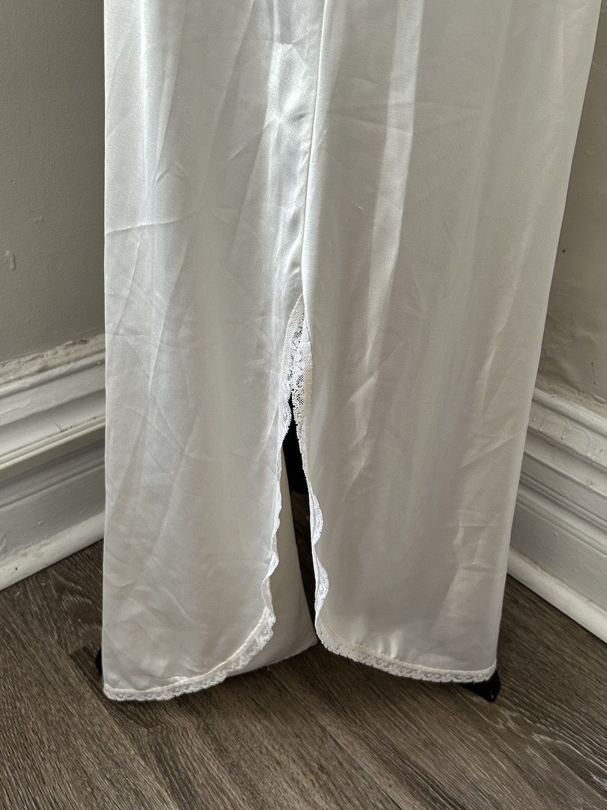 Christian Dior 1970s Vintage Loungewear White Nightgown Dress Size M