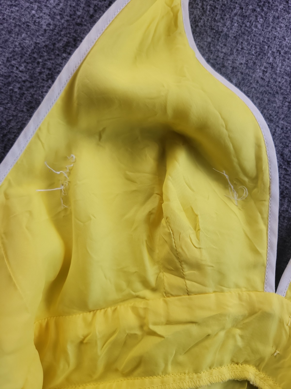 Vintage 1960’s Miss Elliette Yellow Halter Maxi Dress Sz 8 Bow Accent Piping