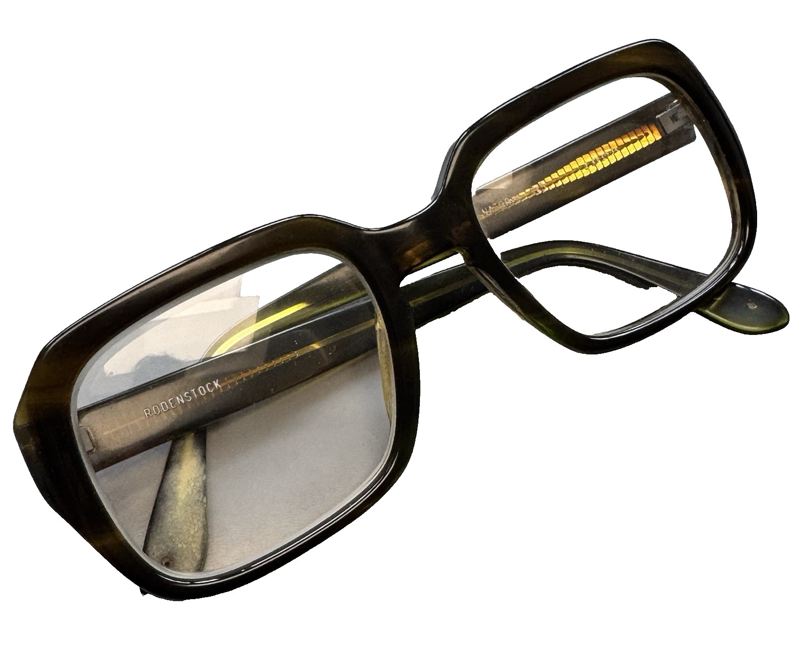 VTG Rodenstock Men Eyeglasses Senator 145 Teak Brown Gold Tortoise Square 80s