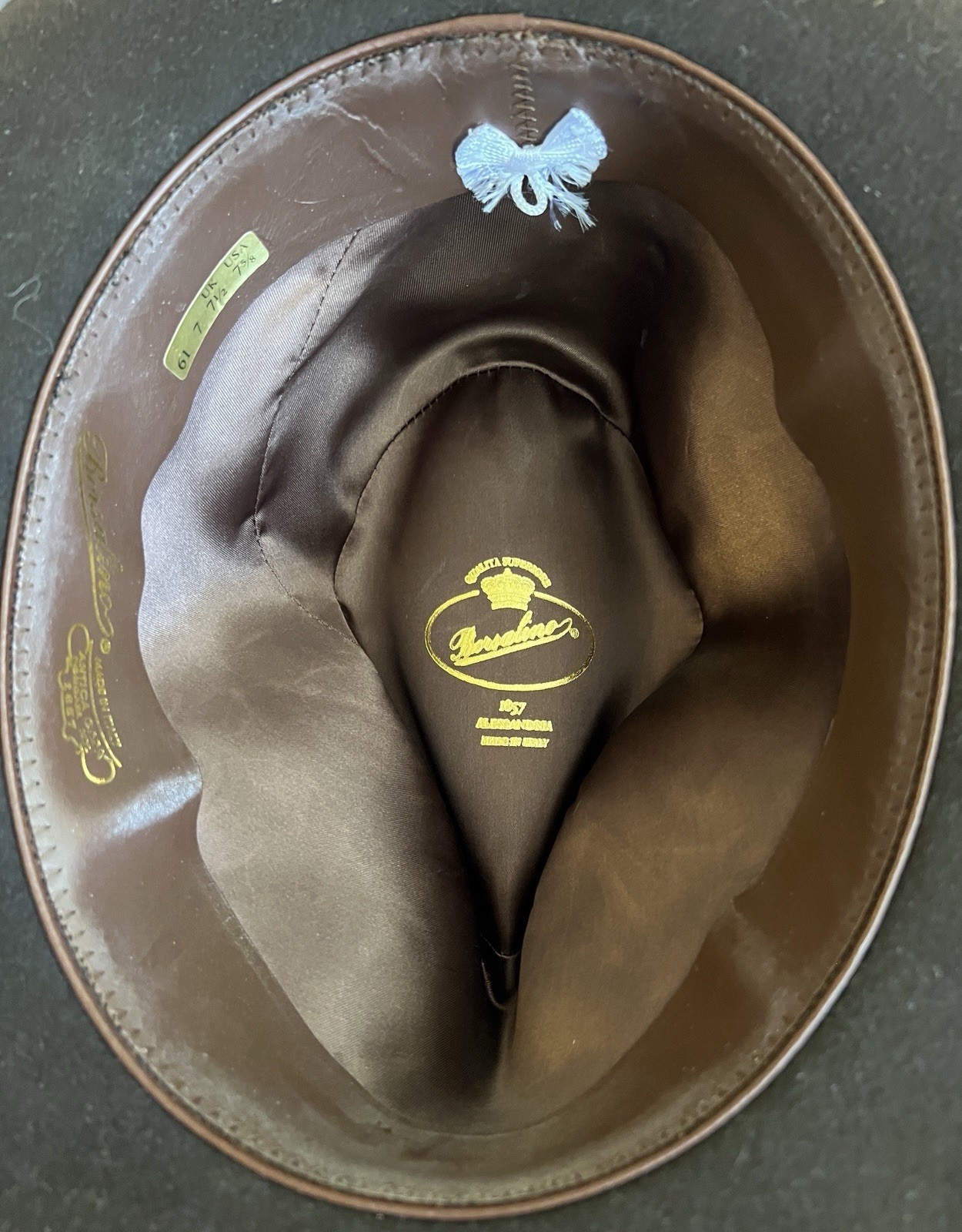 Vintage Borsalino Qualità Superiore Fur Felt Fedora 7 5/8 Brown Italy