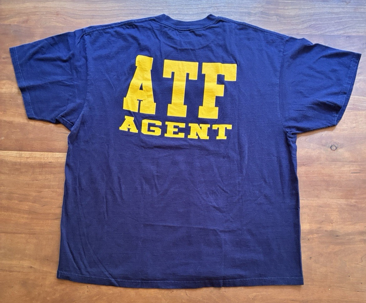 VTG ATF Agent T-Shirt 100% Cotton Alcohol Tobacco Firearms XXL 2XL