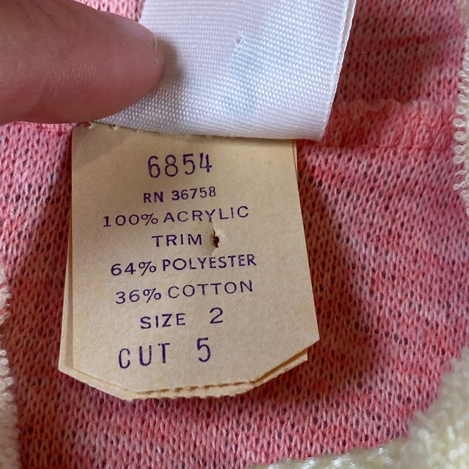 Vintage 70s JCPenney NOS Toddle Time Hoodie 2T Pink White Unisex USA Terry Cloth