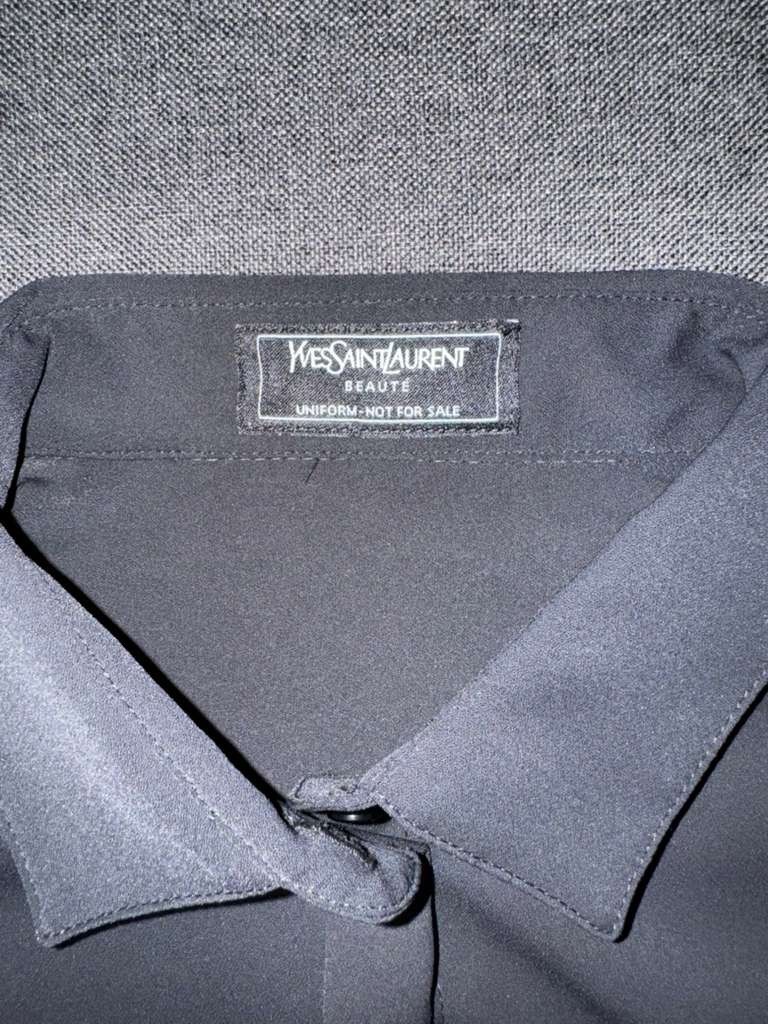 Yves Saint Laurent YSL Beaute Black Uniform Blouse Made In Italy 38