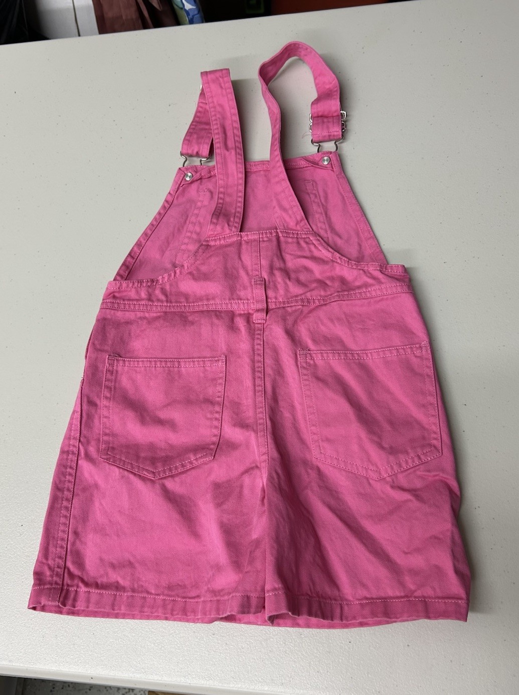 Vintage Y2K Disney Pink Butterfly Kids Girls Overall Shorts Size 6 / 6x
