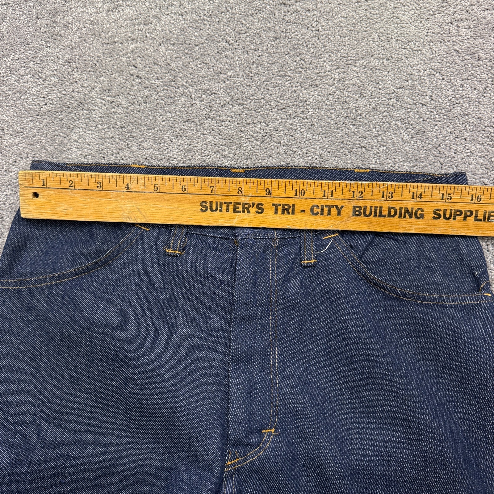 Vintage 70s Bell Bottom Flare Jeans Talon Zip Dark Wash Denim 32×30 USA