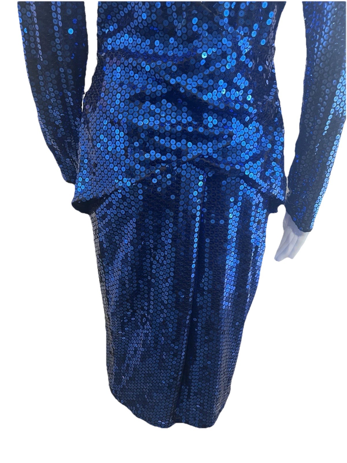 New Leaf by Samir Size 11/12 Rare Vintage 70’s Blue Metallic Sequins 2pc Dress