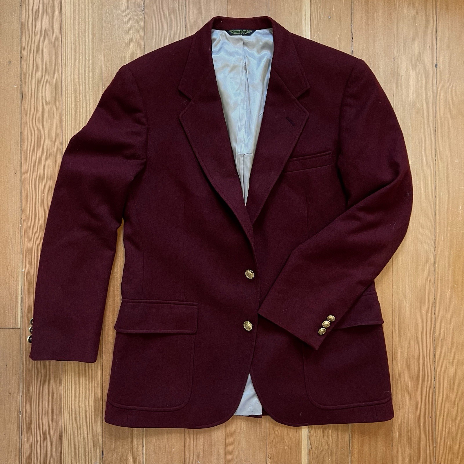 Vintage 70s Cerruti Burgundy wool blazer M 42R