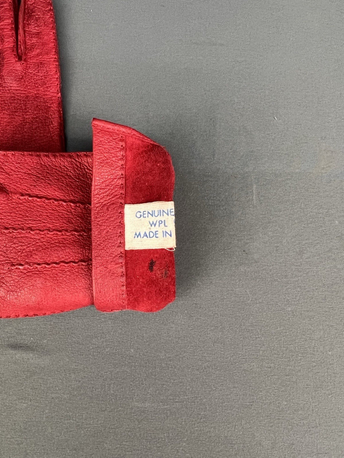 Vintage Red Pigskin Leather Driving Gloves Romania Size 7