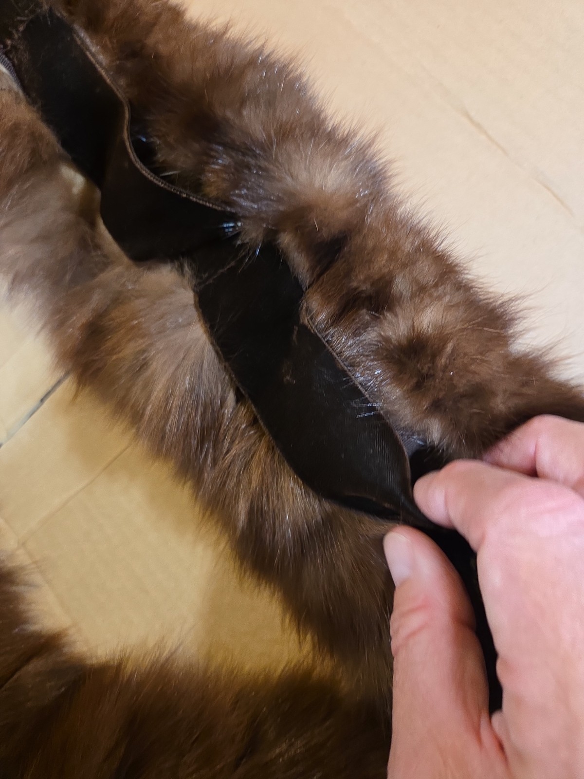 Vintage 41″ Original Fur Collar Shawl Stole Scarf