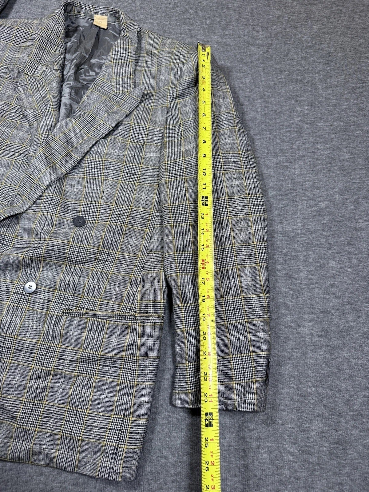 Hugo Boss Blazer Mens 40R Black Wool Double Breasted Cerruti 1881 Houndstooth