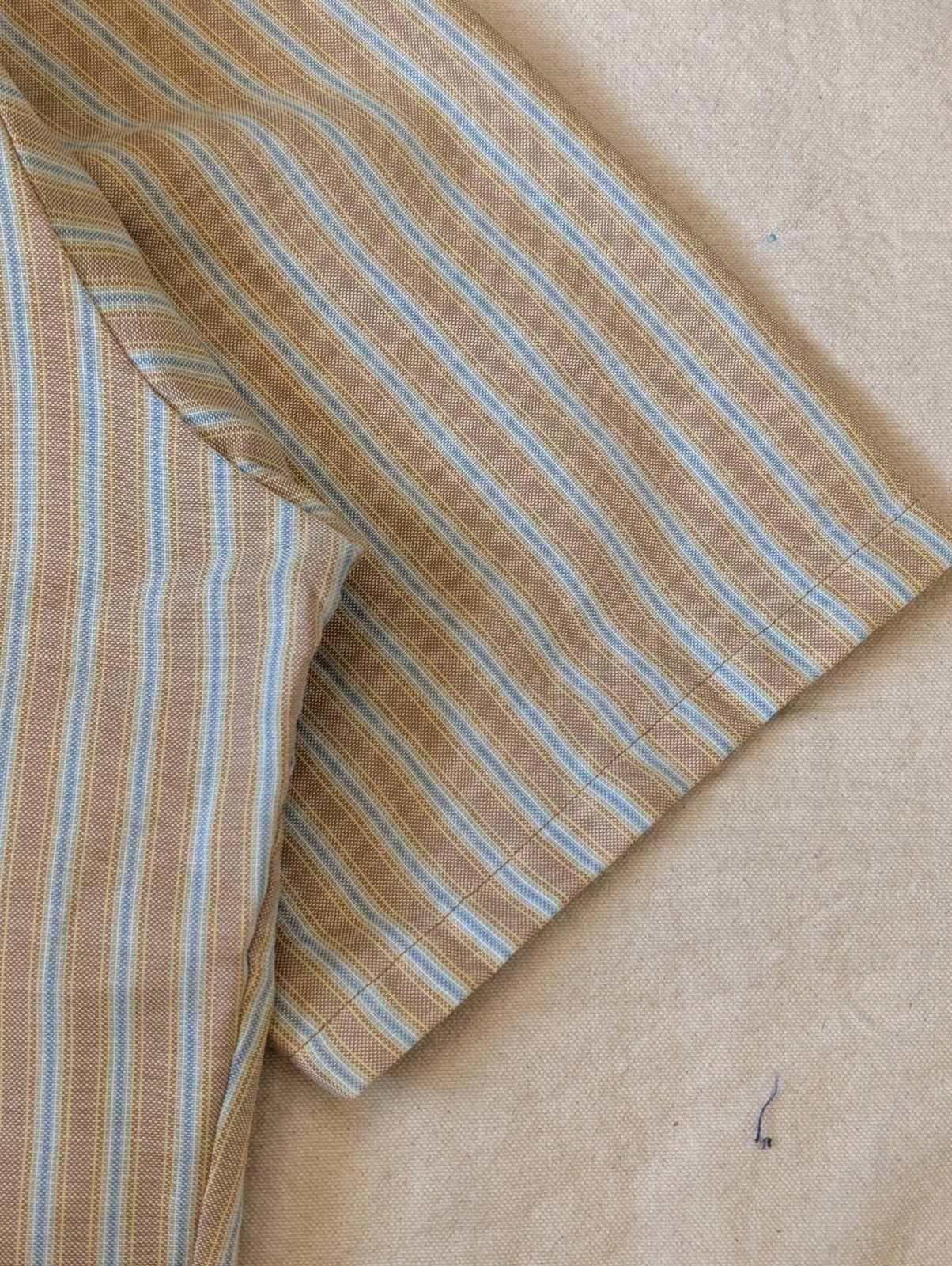 Penneys Vintage 60s Towncraft Cotton Blend Knit Striped Button Up Short Sleeve L